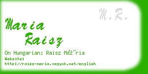 maria raisz business card